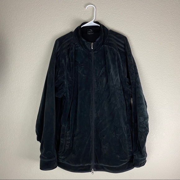 Adidas Black Velvet Jacket Mens Size Medium - Picture 1 of 8